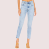 Chic Blue High Rise Skinny Jeans with Low Stretch - Image 2