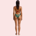 Sultry Hibiscus Print Halter Bikini Topa (Top Only) - Image 2