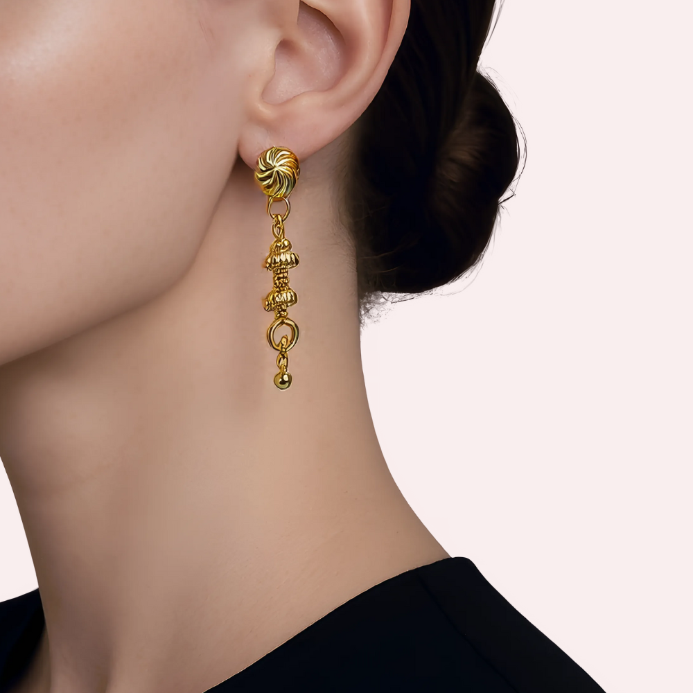 tCYmwB5BqhLyNvtsEQcxvlC53We8bQpYM58iJeLL.png Heritage Charm Gold-Plated Drop Earrings - Image 1