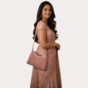 RoséCharm Textured Pink Shoulder Bag for Women