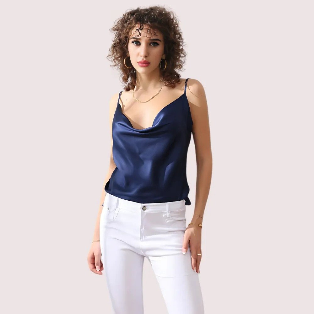 zpSdawFfwaXcKbNaGXTuJz7IUyMRBqZDMumQS9jG.jpg Elegant Cowl Neck Silk Camisole for Women - Image 1