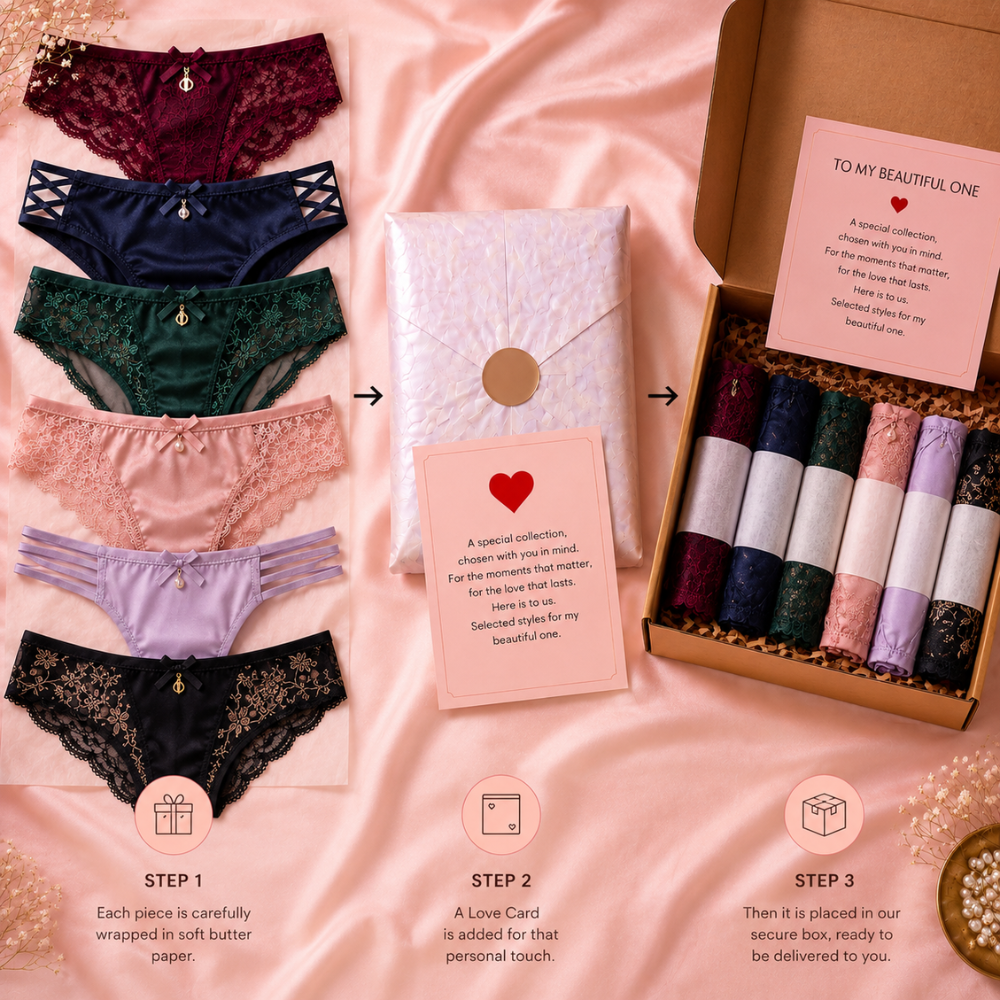 The Temptation Box — Luxury 6-Piece Panty Gift Set