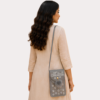 Silver Mist Embellished Mobile Sling Bag - Image 2