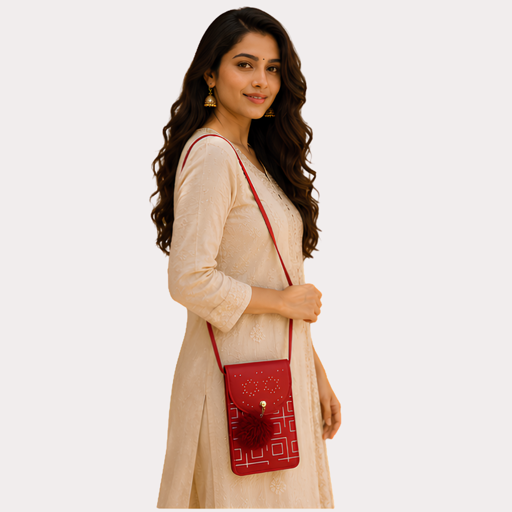 Midnight Charm Embellished Mobile Sling Bag